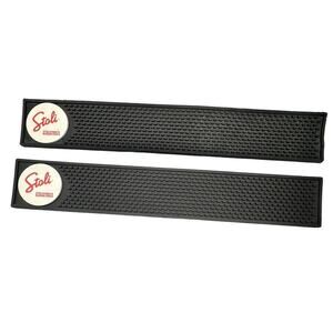 Stoli Stolichnaya Russian Vodka Set 2 Black Rubber Bartender Bar Mats Spill Drip